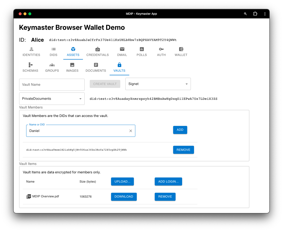 VAULTS Screen
